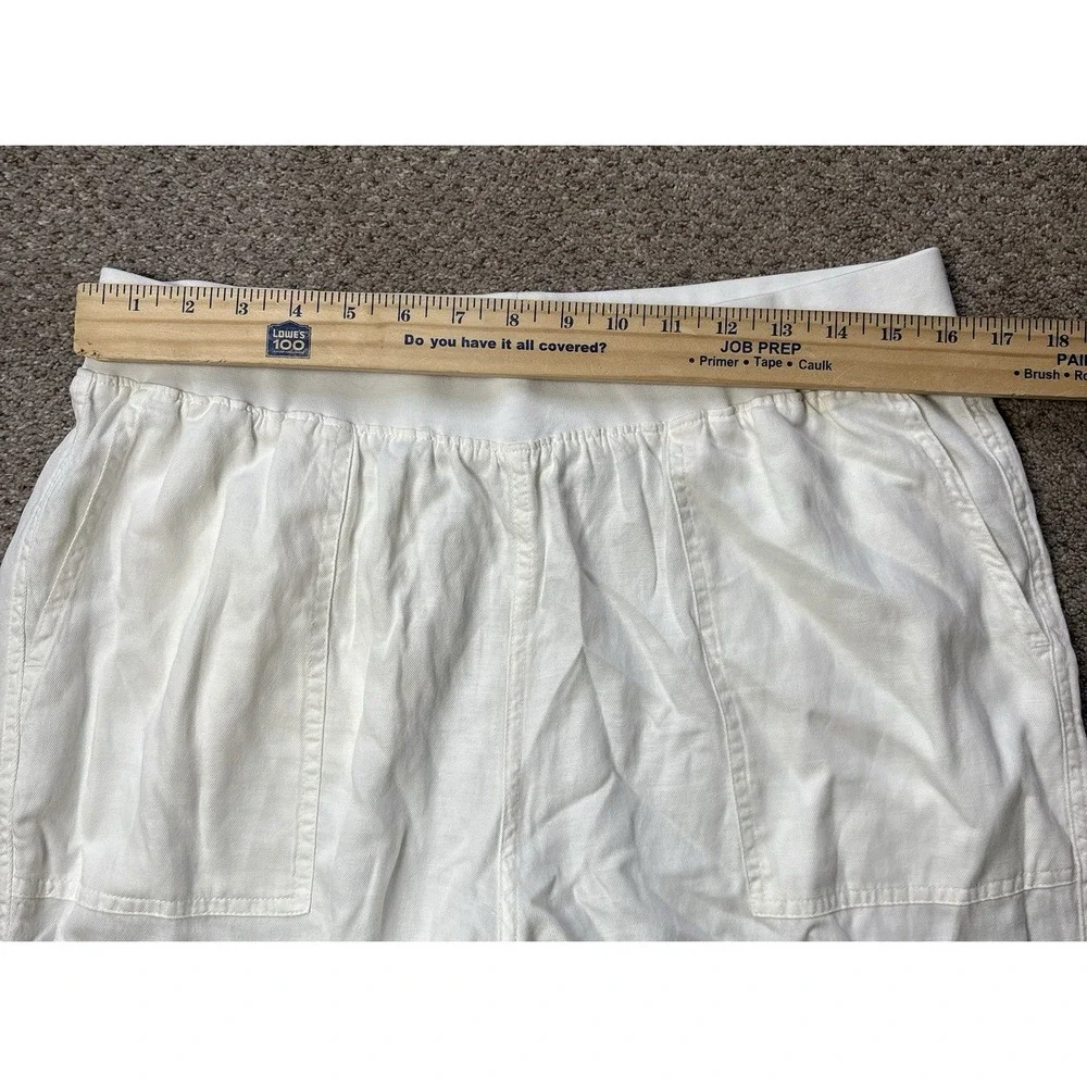 Faherty Women's XL Arlie Day Pull On Jogger Pants Tencel Linen Blend White Beach